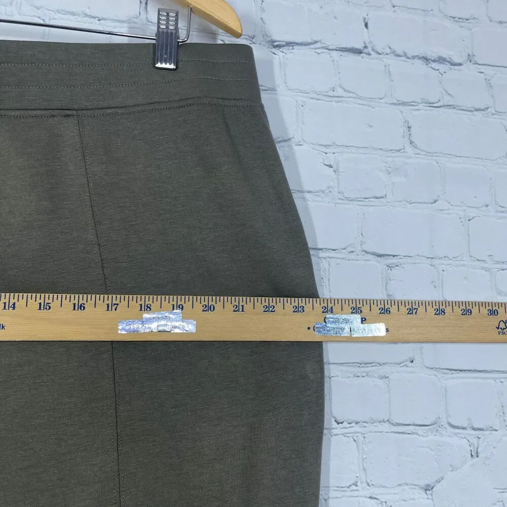 Cable & Gauge Womens Plus 1X Tapared Crop Pants Green Pull On Comfort Stretch - Picture 9 of 12
